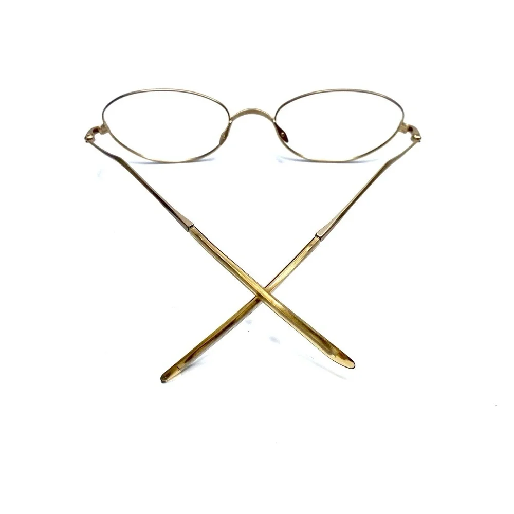 Prada Brushed Gold Oval Cat Eye Glasses Italy VPR69C 1AO2H1 53 16 135
